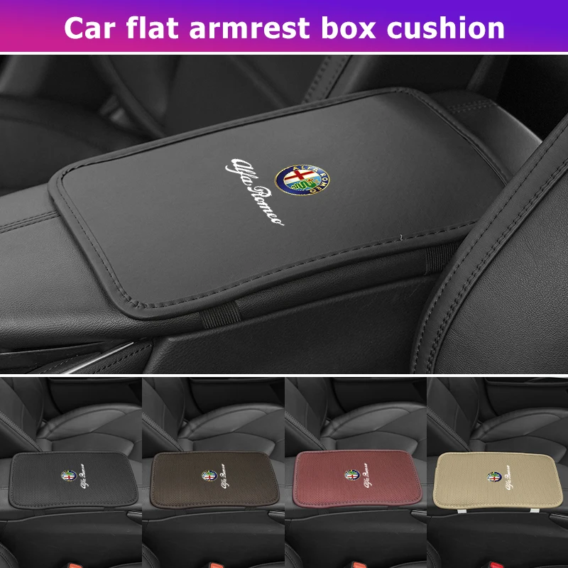Almohadilla para reposabrazos de coche Alfa Romeo, Protector de cojín de cuero/seda helada, accesorios de soporte para codo Giulietta GT 159 147 156 Mito