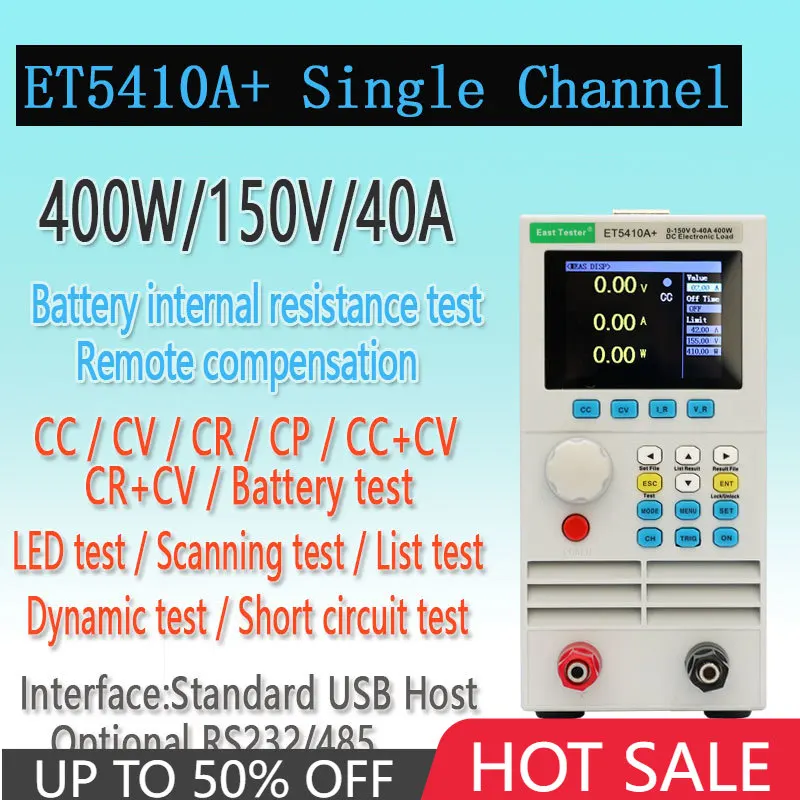 ET5410 ET5411 ET5420 Electrical Load 150V 40A/15A 400W Professional Programmable Digital DC Load Battery Tester Load Meter Test