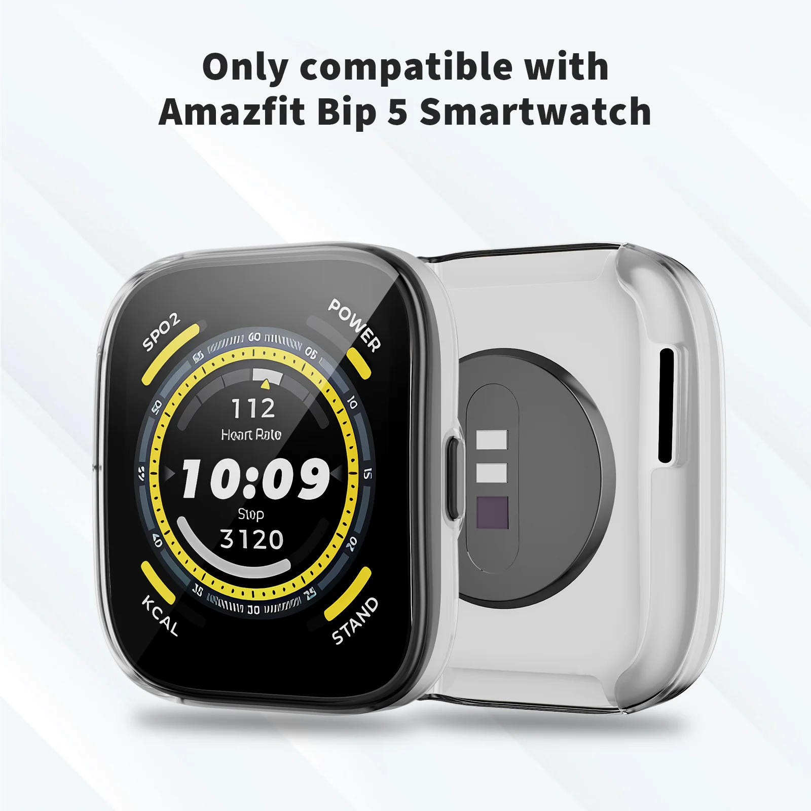 Case for Amazfit Bip 5 Smartwatch, Soft TPU Plated Bumper Full Face Cover Protective Case Accessories for Amazfit Bip 5