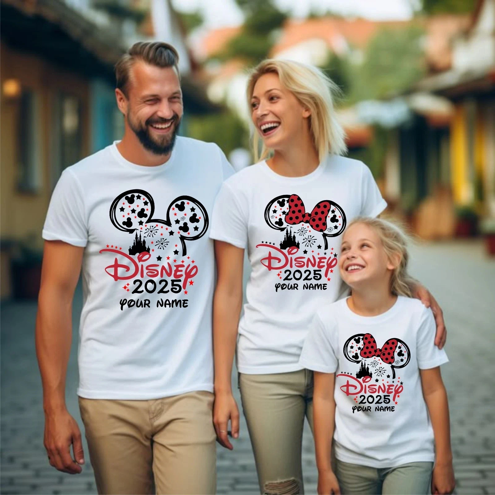 

Disney 2025 T-shirt, Disney Family T-shirt, Disney 2025 Unisex T-shirt Adult Children Pure Cotton Sweat-absorbing Breathable Top