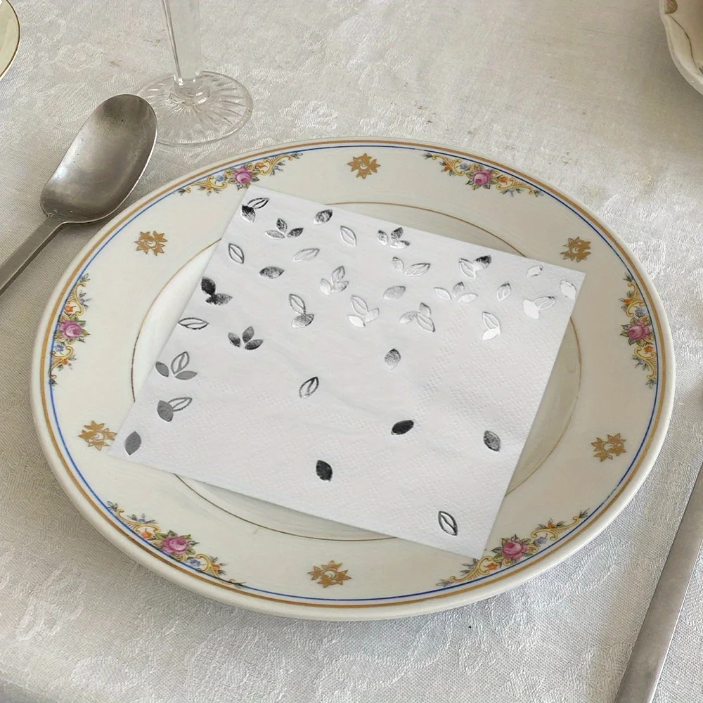80 Stück Goldene Servietten - 3-lagige Cocktailservietten Gefaltet 5 x 5 Zoll Barservietten Einweg-Partyservietten Papierservietten für Abendessen – Detail 5