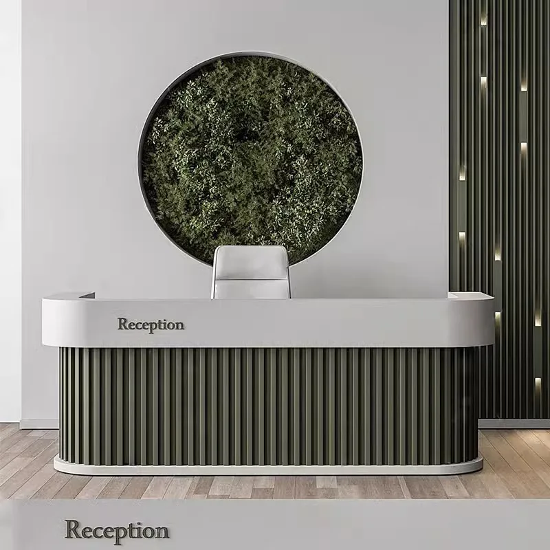 

Elegant Atmospheric Reception Desks Load-bearing Solid Reception Desks Nordic Reinforced Office Furniture Mesa De Recepção LJ40