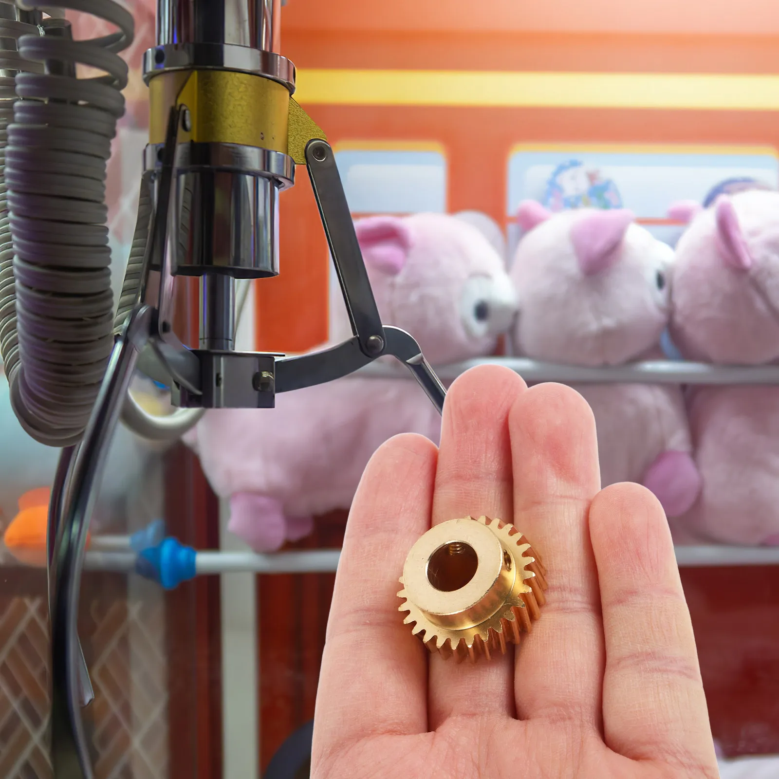 Flat Tooth Copper Dual Hole Precision Claw Machine Gear Vending Machine Repair Tools Motor Gears Motor Gears