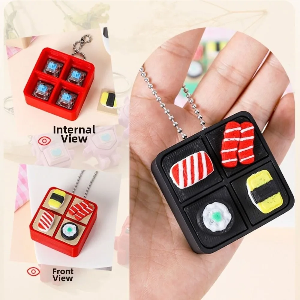 Click Button Simulated Dessert Keychain Cartoon ABS Mechanical Switch Keychain Trinket Keyboard Switche