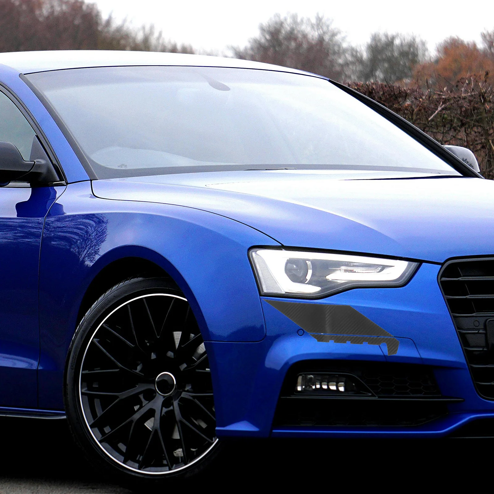 

4pcs Car Hood Stickers Carbon Fiber Pattern Durable Pvc Body Decals Weather Resistant Scratch Protection Vehicle Decor