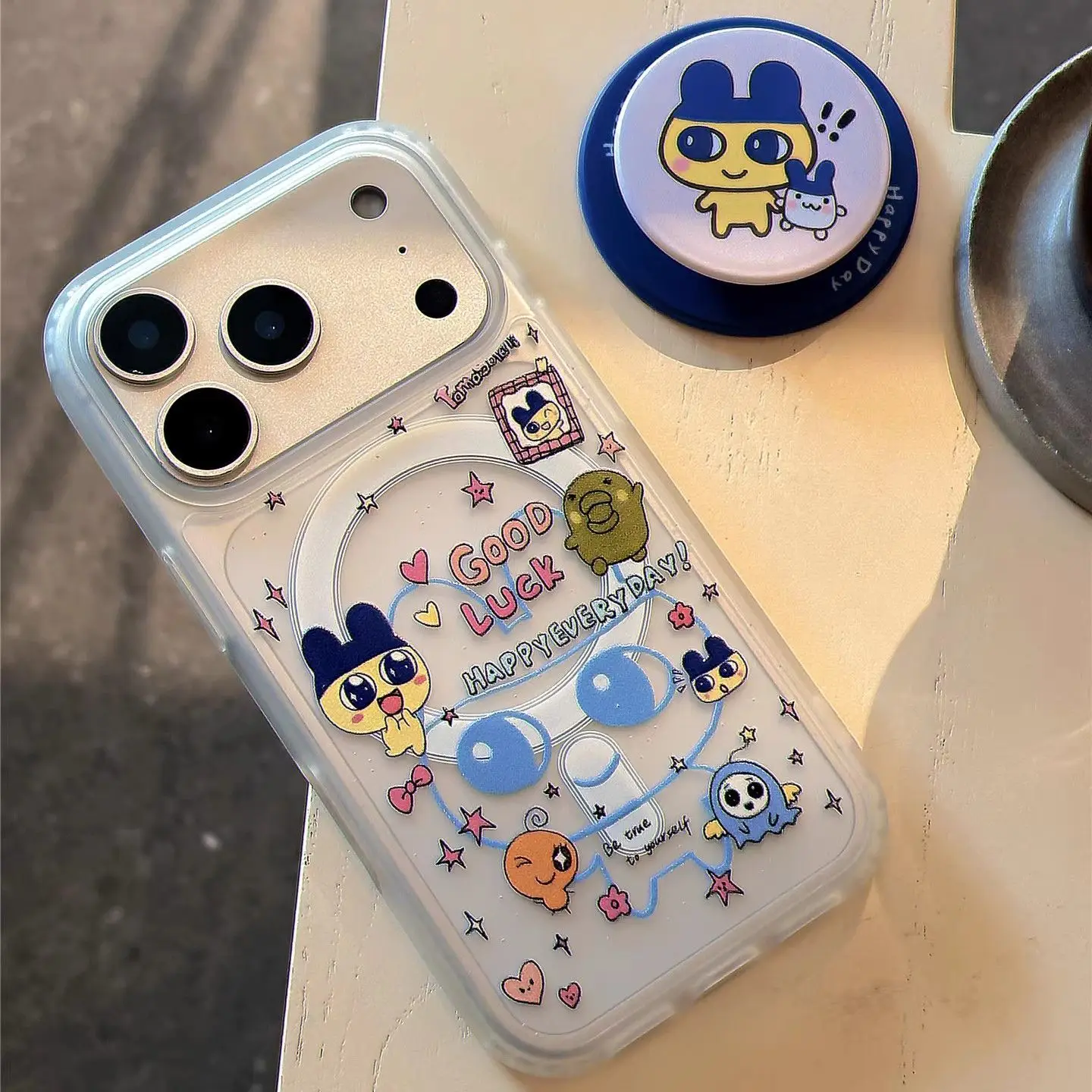 الكورية Ins T-Tamagotchi حسن الحظ جراب هاتف ل المغناطيسي آيفون 17 16 15 14 13 12 11 برو ماكس 14 15 16 17Air زائد الحلو غطاء