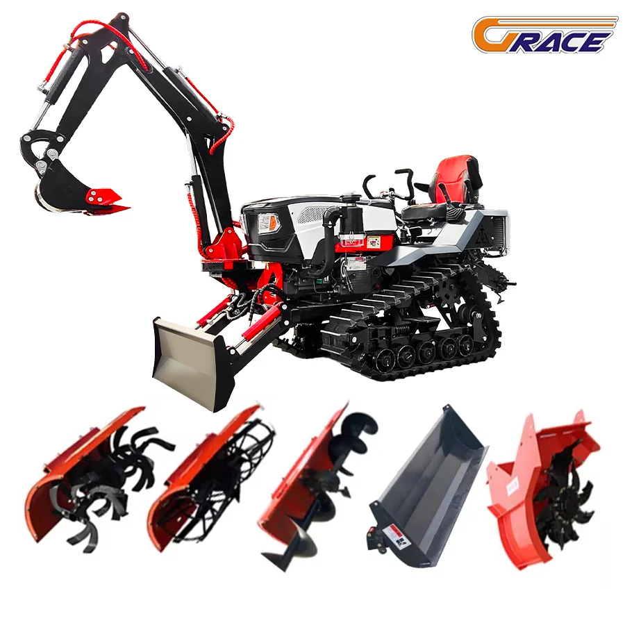 Crawler Tractor Loader 25hp 30hp 35hp 40hp with Rubber Tracks Crawler Mini Tractor Mini Excavator for Sale