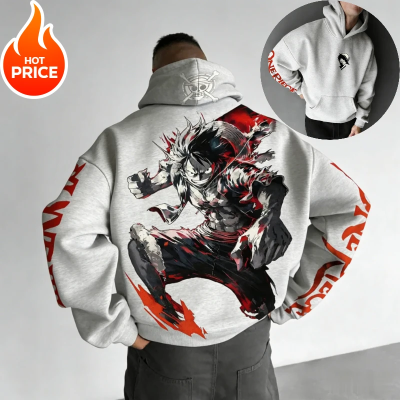 Nika Luffy Harajuku ropa de calle de una pieza para hombre 2026 ropa de calle Vintage Sudadera con capucha de invierno para mujer Sudadera con capucha de gran tamaño de manga larga