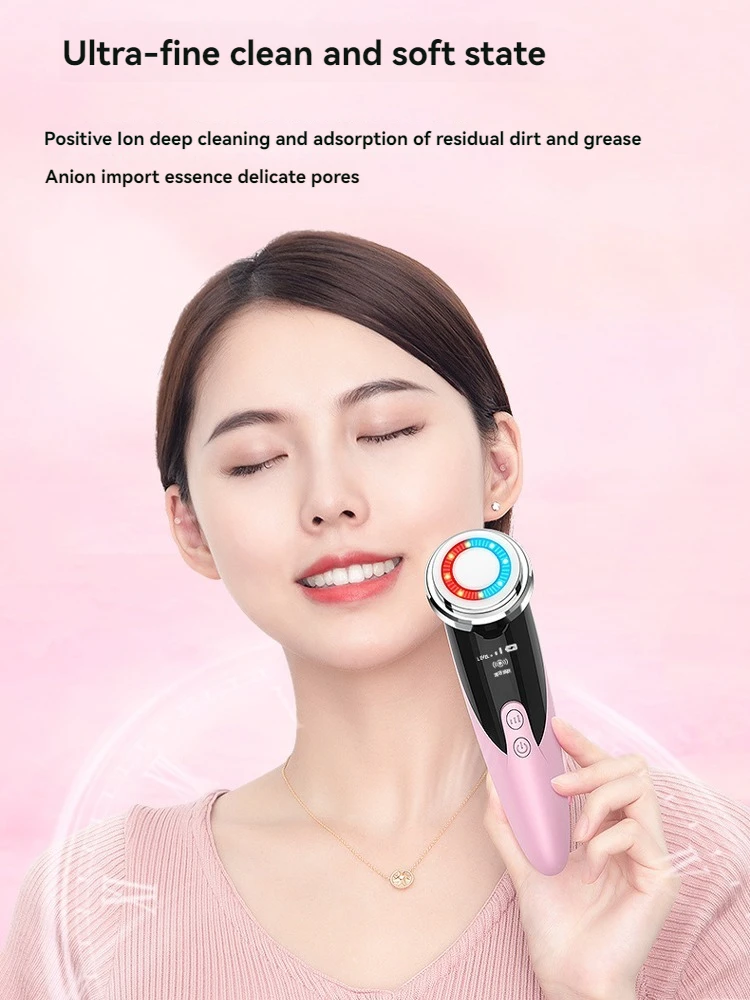 جهاز تدليك الوجه والتسريب رفع ثبات التطهير وإزالة السموم العلاج بالضوء الأحمر والأزرق مصل التسريب والعين C #2