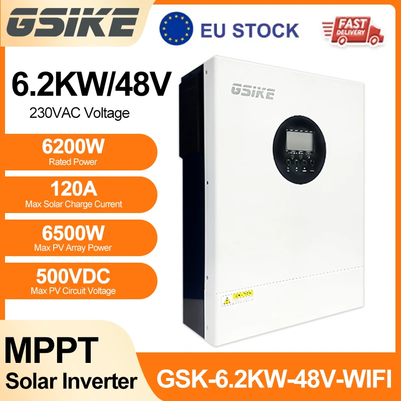 GSIKE 11KW 6.2KW 2KW Solar Inverter Hybride 220V Zuivere Sinusgolf Ingebouwde 160A-60A MPPT Solar Charge Controller PV Omvormer EU Voorraad