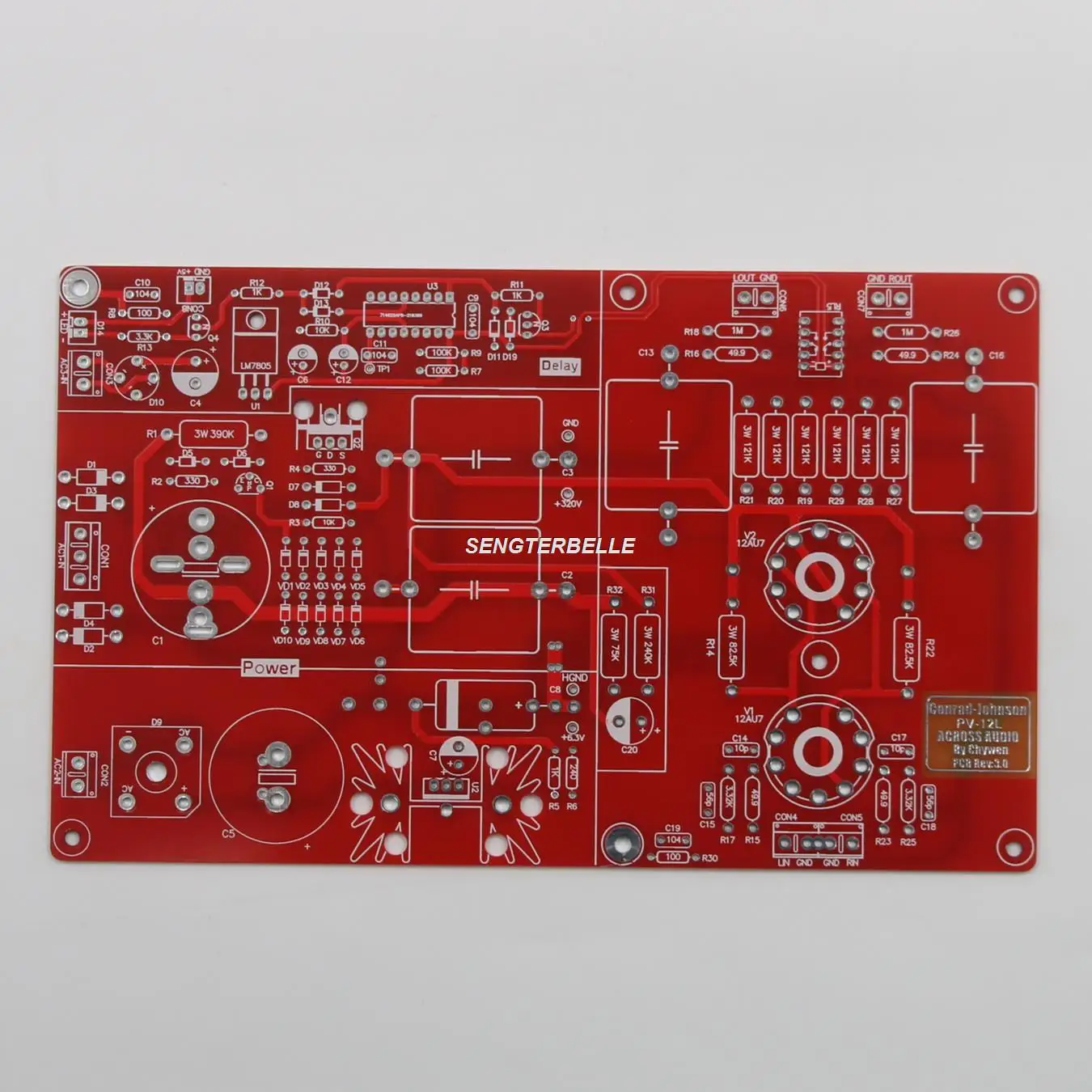 Préamplificateur stéréo HiFi 12AU7, panneau nu, Base PCB sur Circuit conrad-johnson PV12