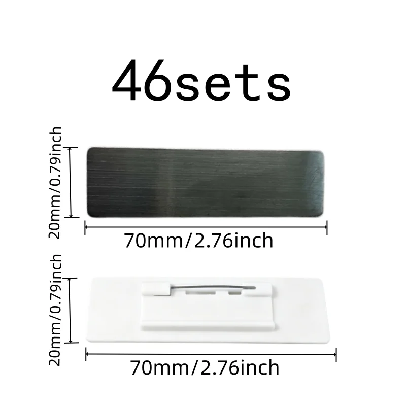 46 pcs Name Tag Brooches, Durable Non-Fading, Event Staff Badges Office Employee ID, Smooth Writable Area
