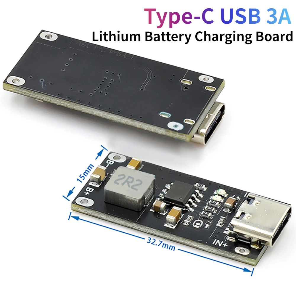 1/5pcs Type-C USB 5V To 4.2V Input High Current 3A Polymer Ternary Lithium Battery Quick Fast Charging Board IP2312 CC/CV Mode