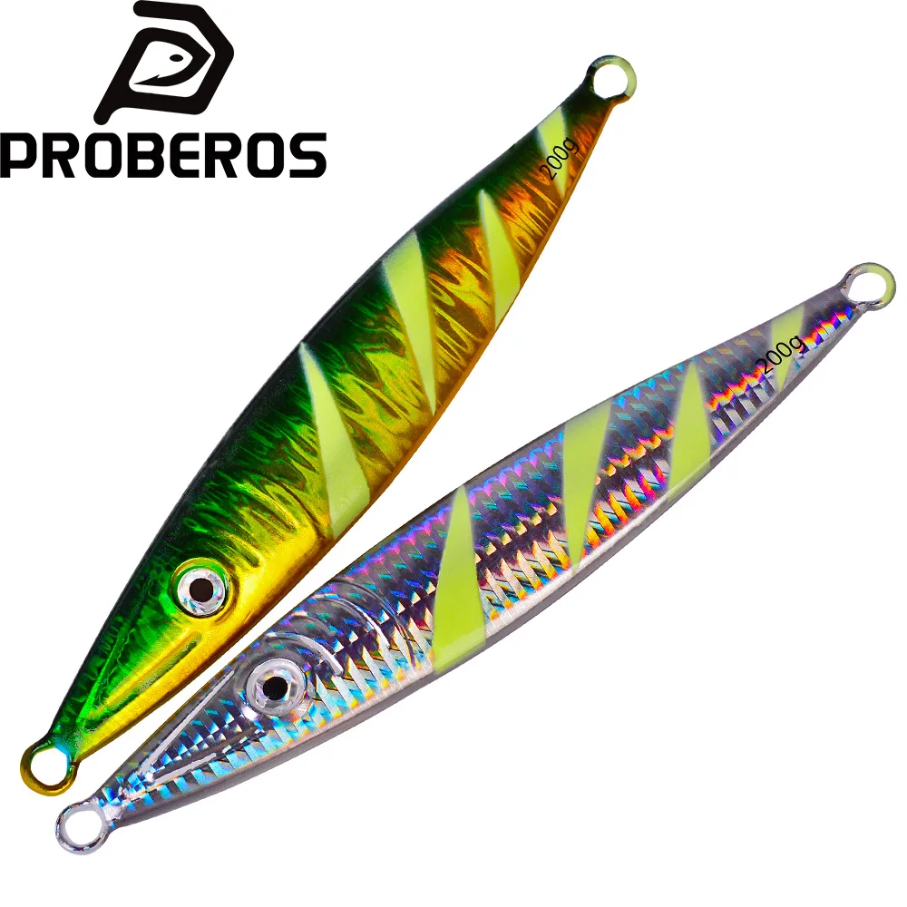 

PROBEROS 1pc Sea Fishing Jigs Lure Metal Jigging Lures 3DEyes Sinking Wobblers Laser Painted Artificial Hard Bait Fishing Tackle