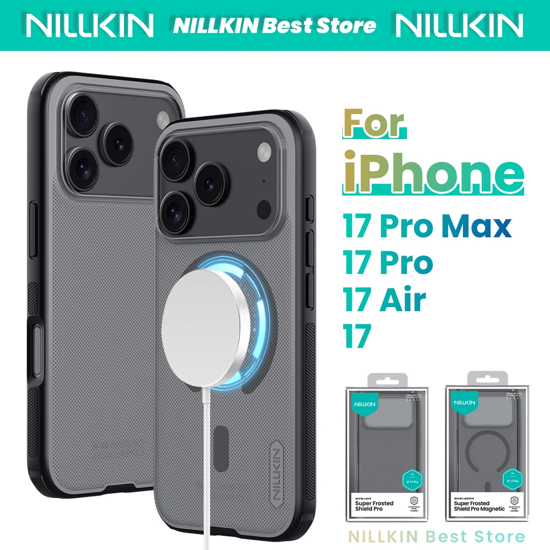 

Nillkin For Iphone 17 Pro Max/17 Air/17 Pro/17 Case TPU+PC Four Corners Air Bag Anti-Fingerprint Transparent Black Back Cover