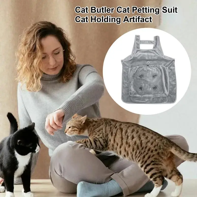 Cat Carrier Apron with Holes Apron Cat Wrap Carrier Wearable Cat Carrier for Holding Kitten Cat Swaddle for Indoor Outdoor