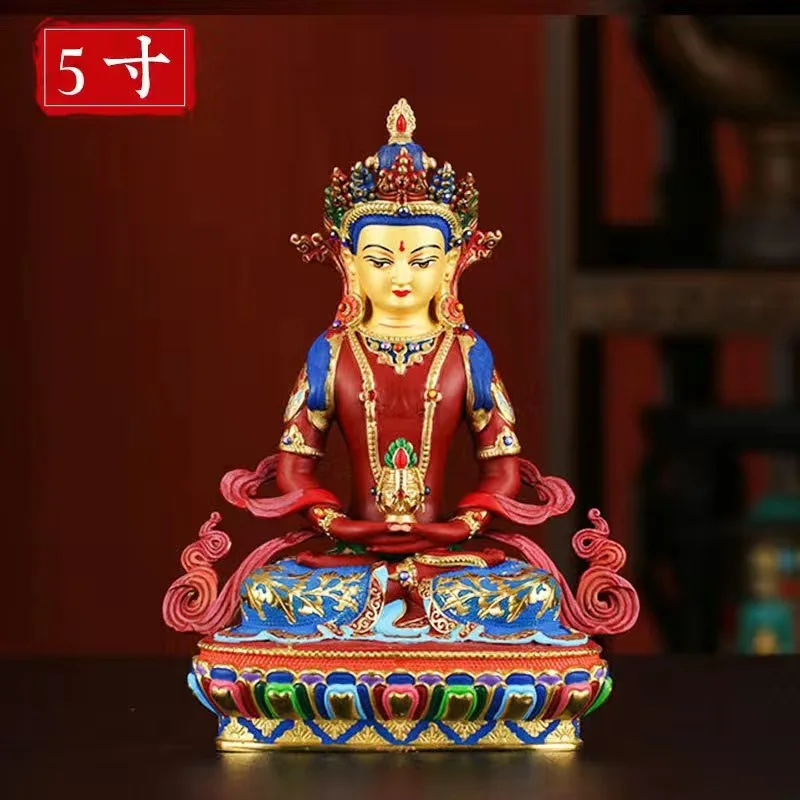 High grade COLOR gilding Buddha brass statue HOME temple effective Tibetan Nepal Amitayus Amitabha God Buddha