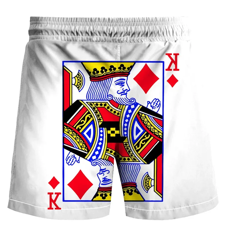 New poker men\'s shorts 3D printed Street hip hop casual shorts love street hip hop Harajuku shorts