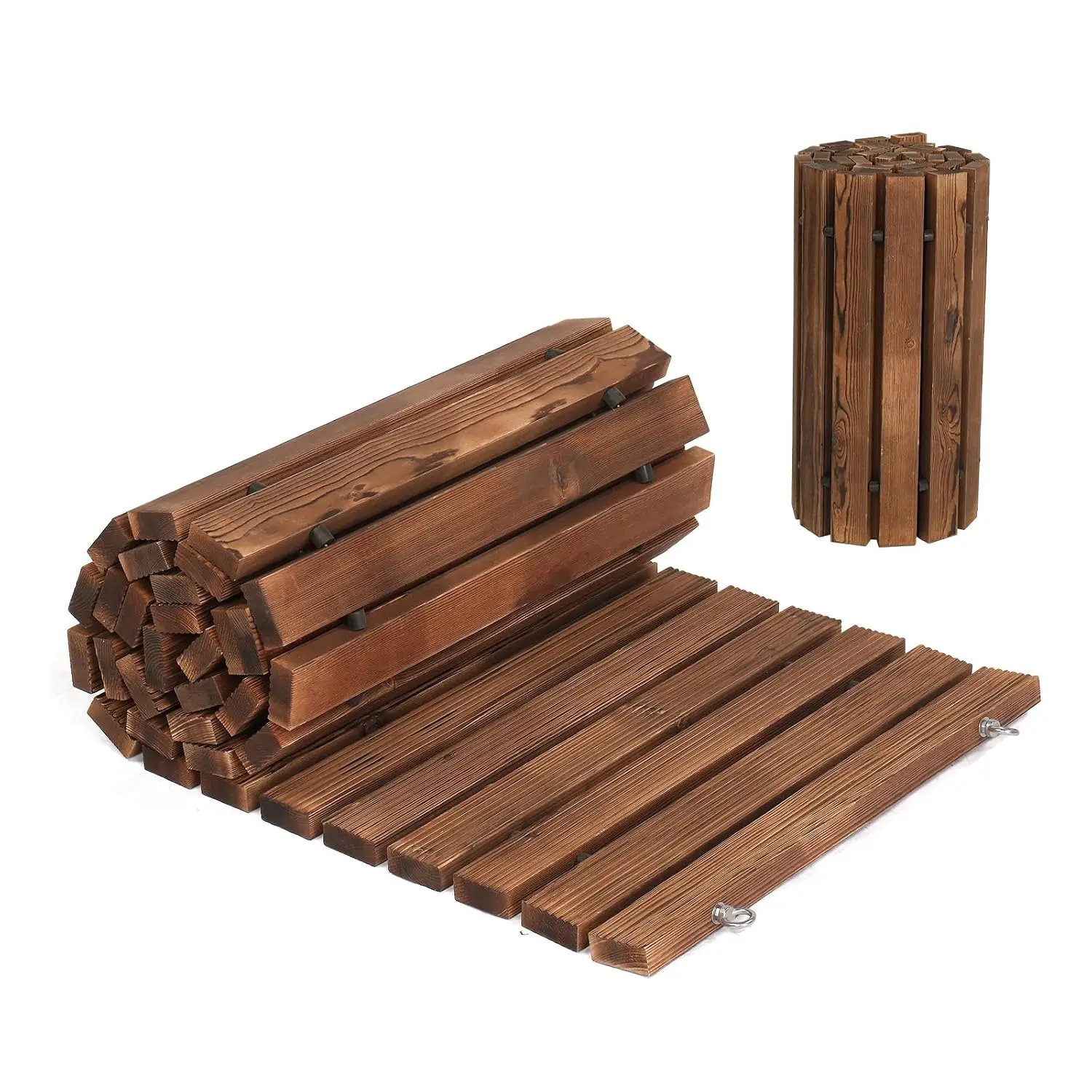 Oversized 22IN W 8FT L Wooden Garden Pathway for Outdoors, Roll Out Garden Pathway Walkway Flooring W/Steel Wire,Customized