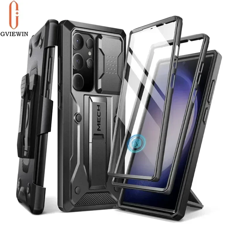 GVIWIN-Camera Cover for Samsung Galaxy S23 Ultra S24 Ultra Case, Built-in Slide, Screen Protector, Military Grade, Shockproof