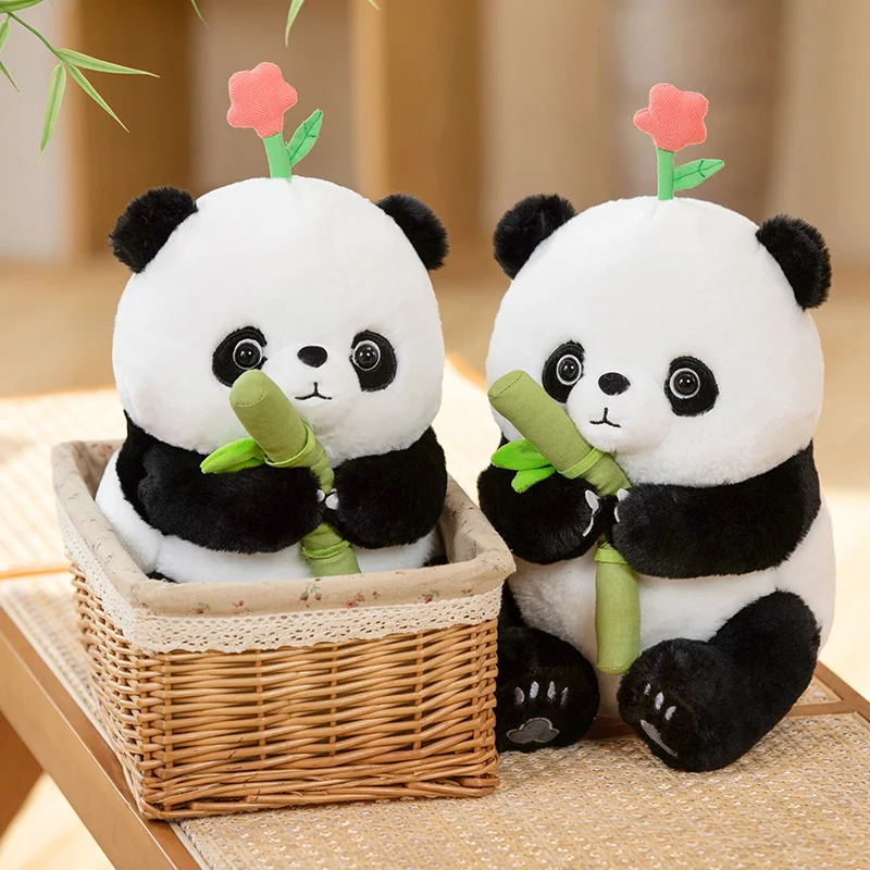 

Adorable Flowers Giant Panda Plush Toy Kawaii Stuffed Animals Cartoon Bear Hold Bamboo Plushies Doll Soft Pillow for Girls Gifts