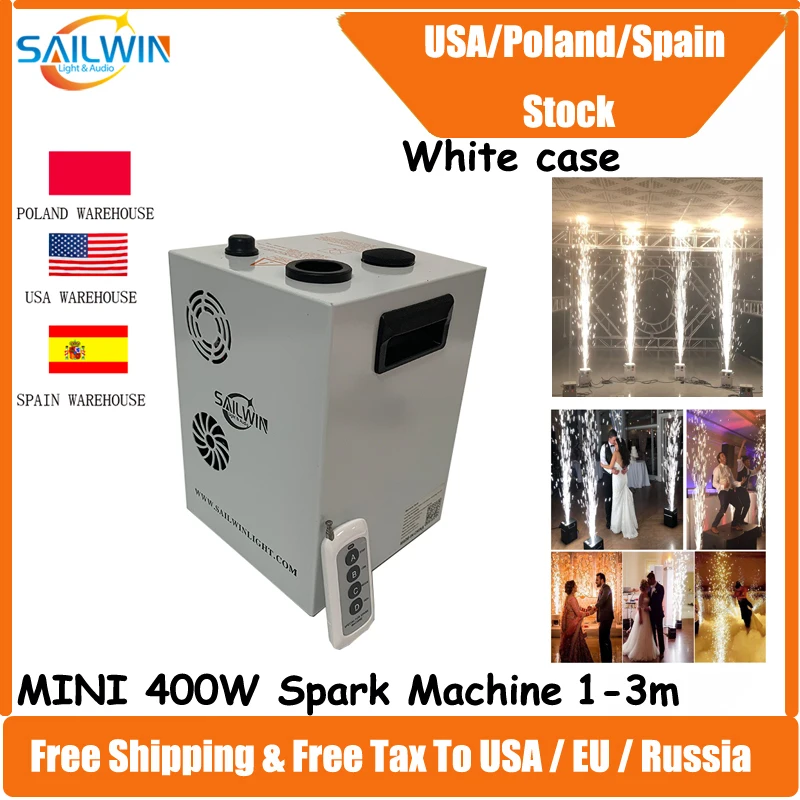 Sailwin Spain Stock White Stage Effect 400W Mini Sparkler Electronic Spark Dj Event Wedding Cold Pyro Firework Fountain Machine