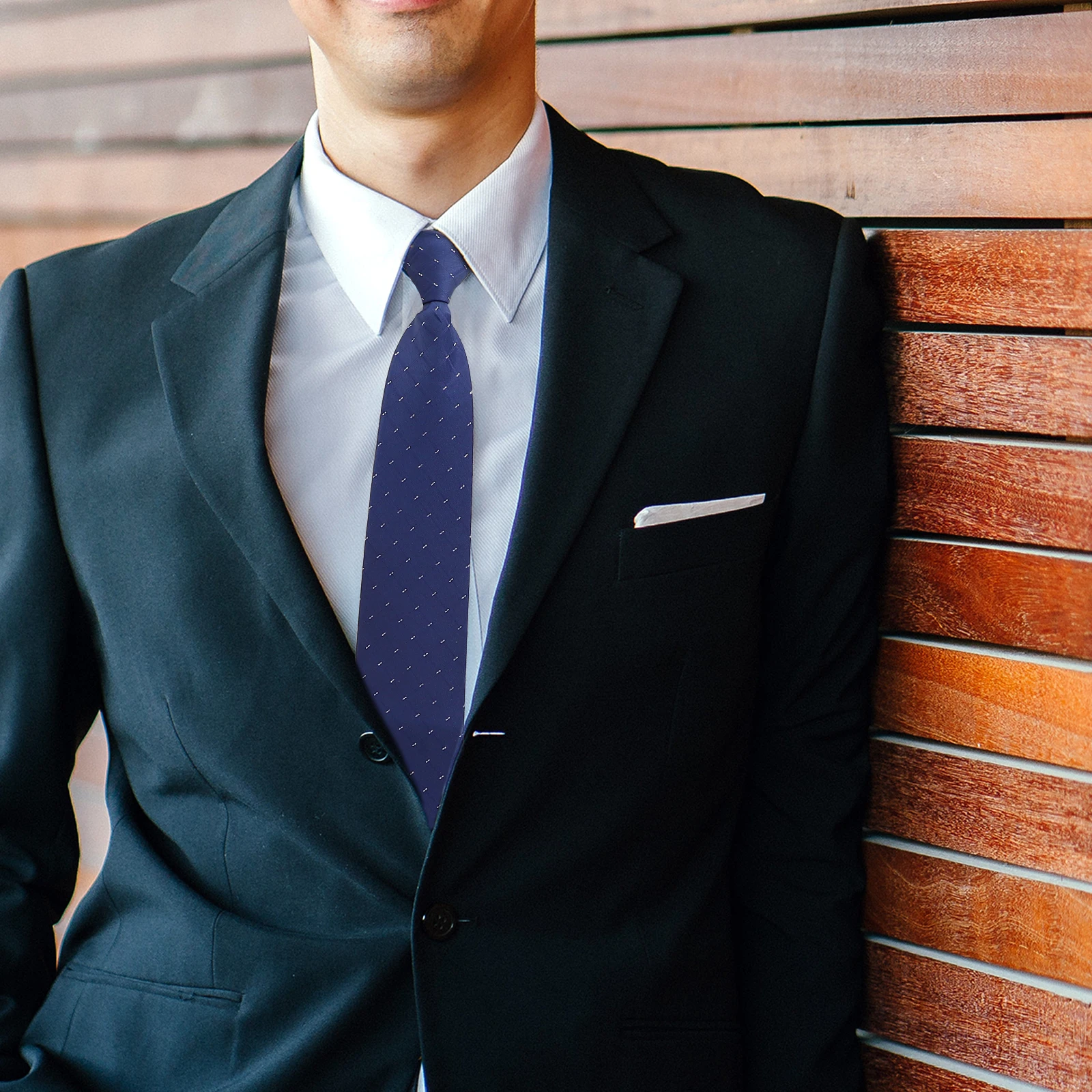 

2pcs Zipper Neck For Men Business Polyester Silk Waistcoat Pretied Zipper Ties Clothing Accessories Men Suits Ties Comfortable