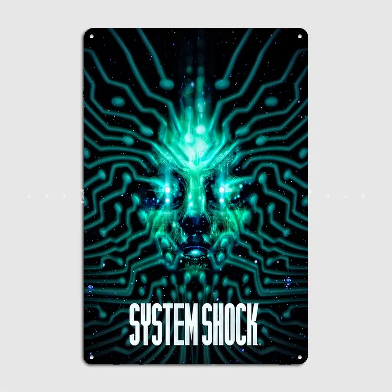 System Shock Digital Art Retro Poster Metal Posters Sign Indoor Outdoor Room Decoration Home Bar Decor Wall Decor