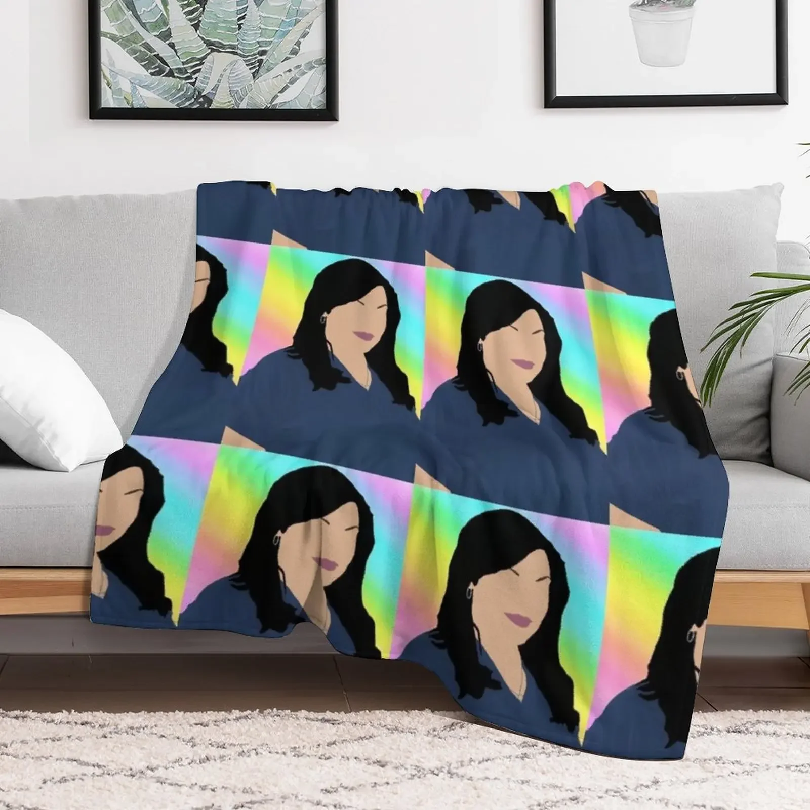 Callie Torres Pastel Rainbow Throw Blanket Personalized Gift Camping Blankets