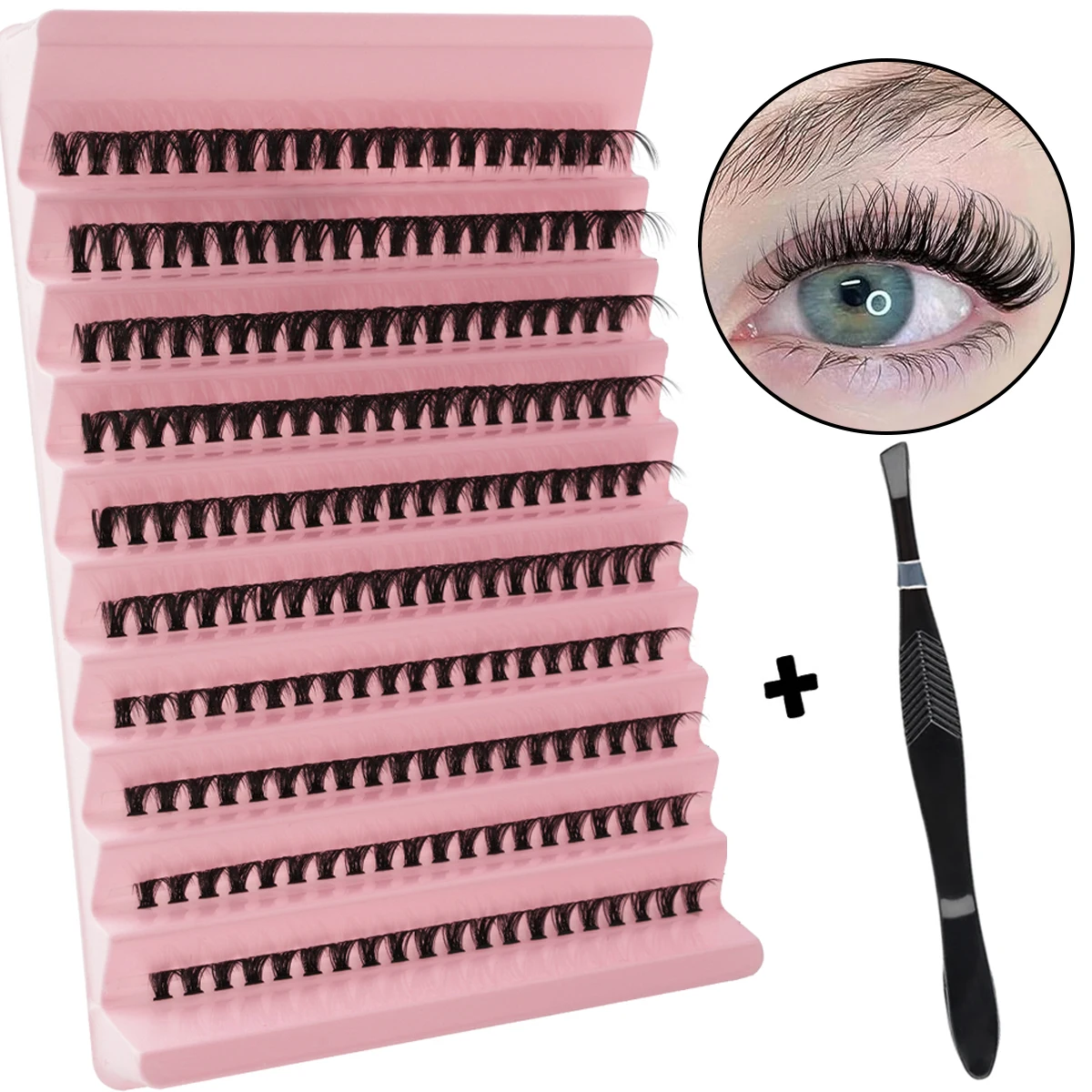 

10 Row C curly DIY Eyelashes Kit Cluster Lashes Extensions with tool Premade Volume 20D 30D 50D Fake Eyelashes Makeup Faux Clis