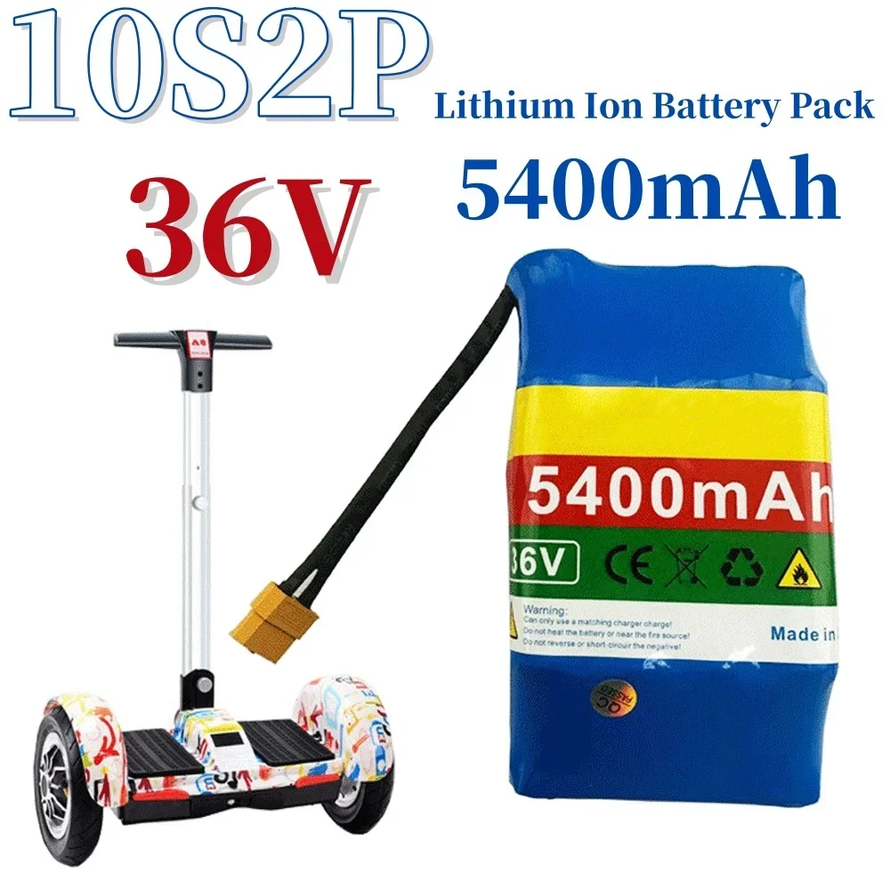 

36V 5400mAh 10S2P Li-ion Battery Pack For Scooter Balance Two Wheeler Smart Twist Car Hoverboard Wheelbarrow Unicycle Battery