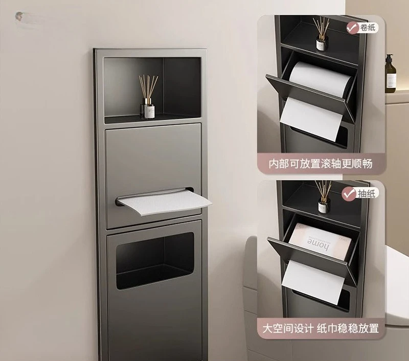 Shower room niche Embedded stainless steel trash can niche cabinet