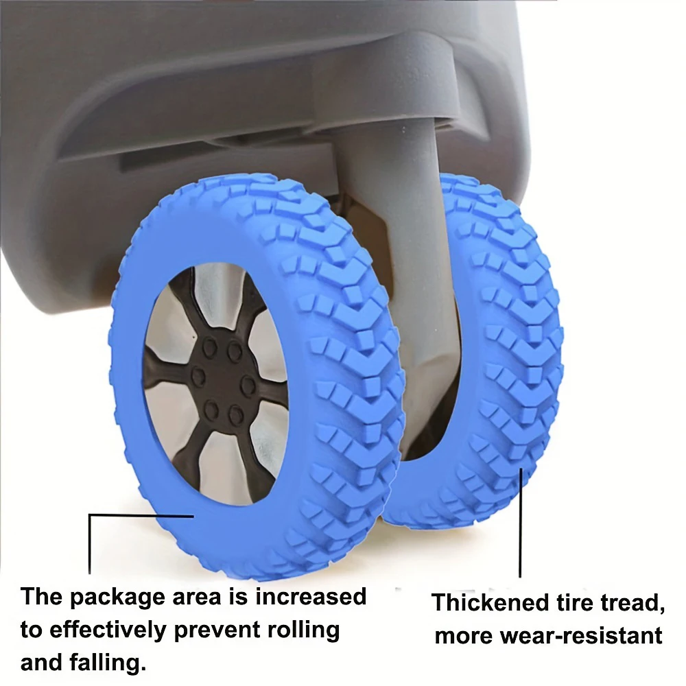 8-piece luggage wheel protective cover, silent silicone cover, and universal noise reduction hand accessories .-zmt