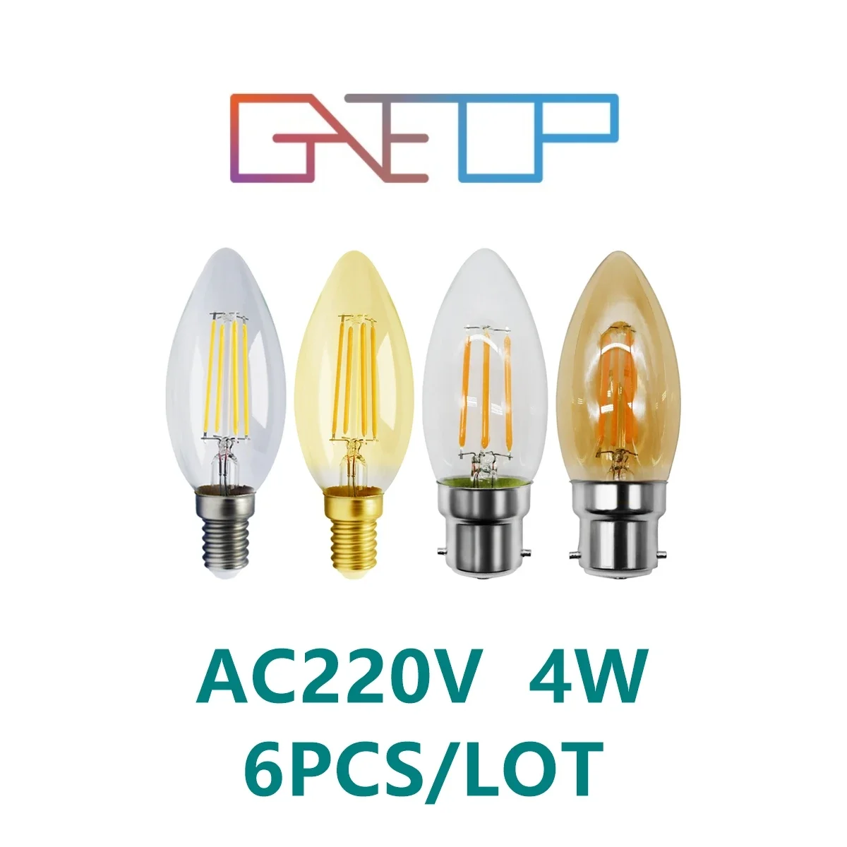 6 pz/lotto LED Lampadina A Filamento C35 4W Retro Edison Lampada E14 B22 Bombillas AC220V-240V Lampada Vintage 2700K 4000K Illuminazione Per Interni Casa