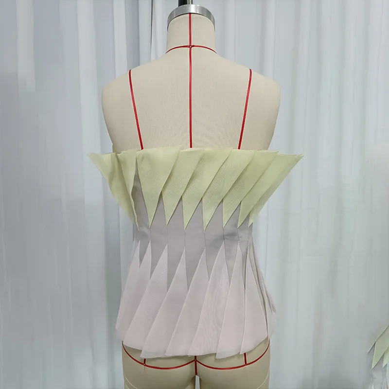 HKSH Women Strapless Top Sexy Patchwork Contrast Color Slim-fit Versatile Waist Cinching Elegant Fashion Trendy Chic Ins HK26666