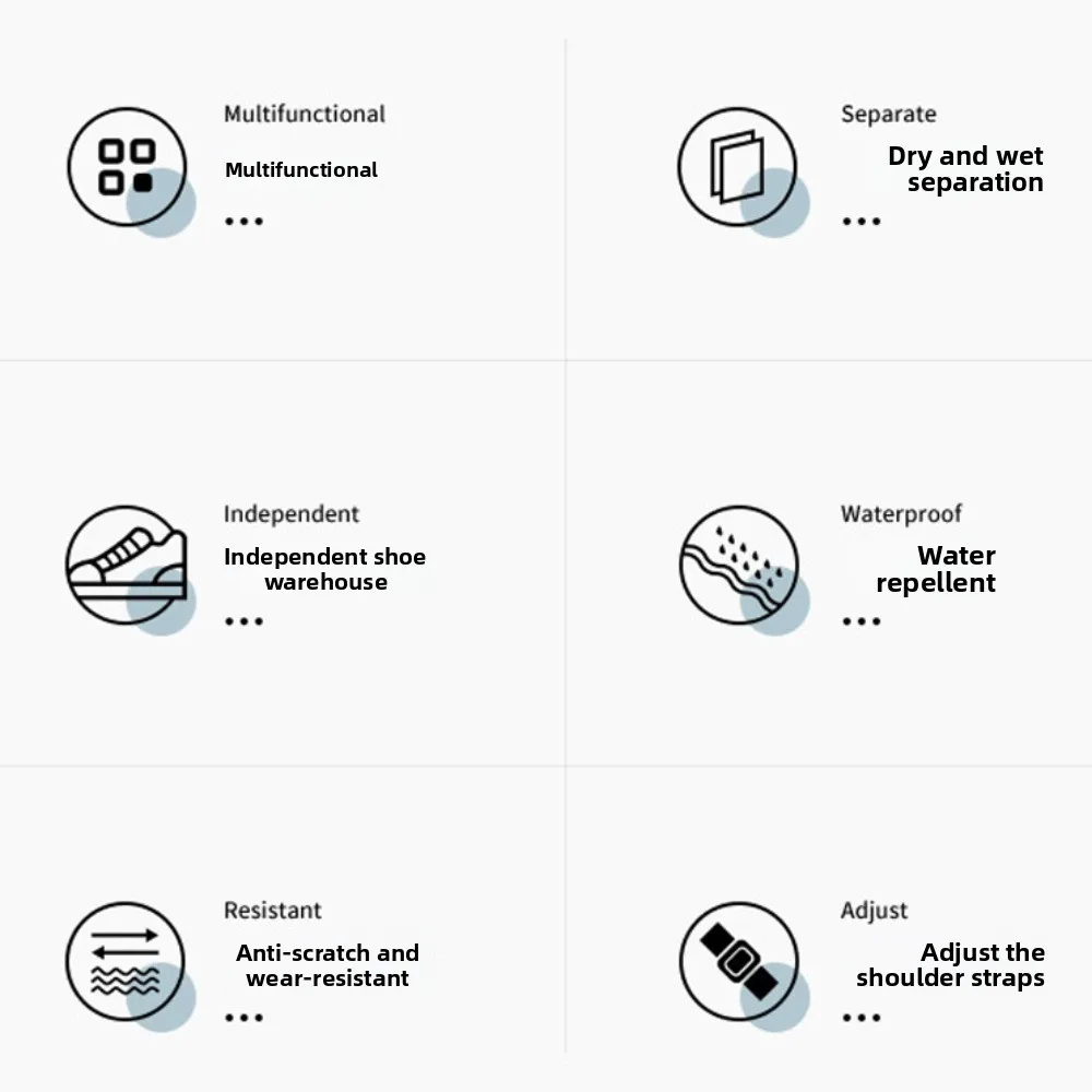 

Waterproof Backpack Waterproof Swimming Bag Dry Wet Separation Shoe Compartment Outdoor Beach Bag Lightweight Simple Fitness Bag