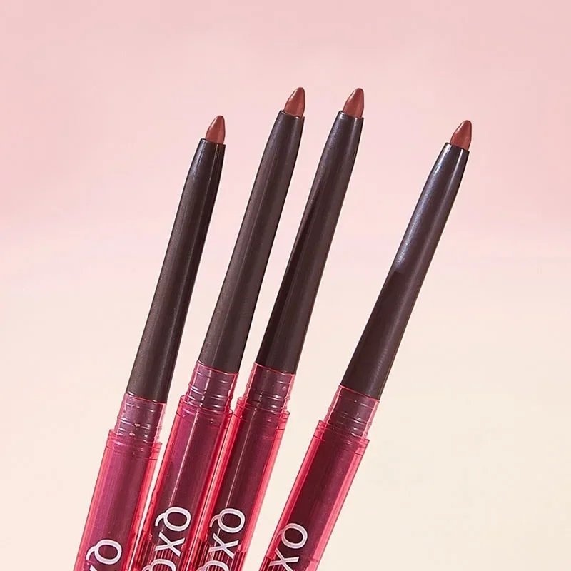 2 cores delineador labial à prova dwaterproof água fosco batom lápis contorno lábios maquiagem nude pêssego rosa lábio forro lápis marrom lipliner cosméticos