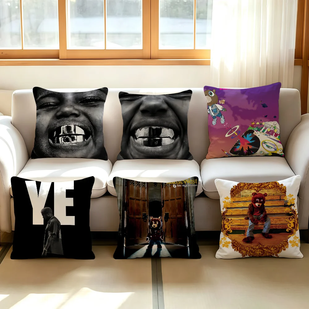 Singer K-Kanye West cushion cover Anti-dustmite Sofa Cushion Decorative Office Cover Lounge Area Indoor & Outdoor Use