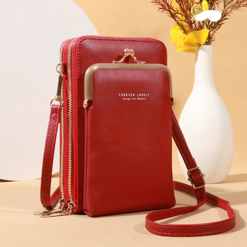 Elegant Royal Leather Clutch Wallet Modern, Secure Kiss Lock, Slim&Organized - Perfect for Women on the Go Crossbody Bag