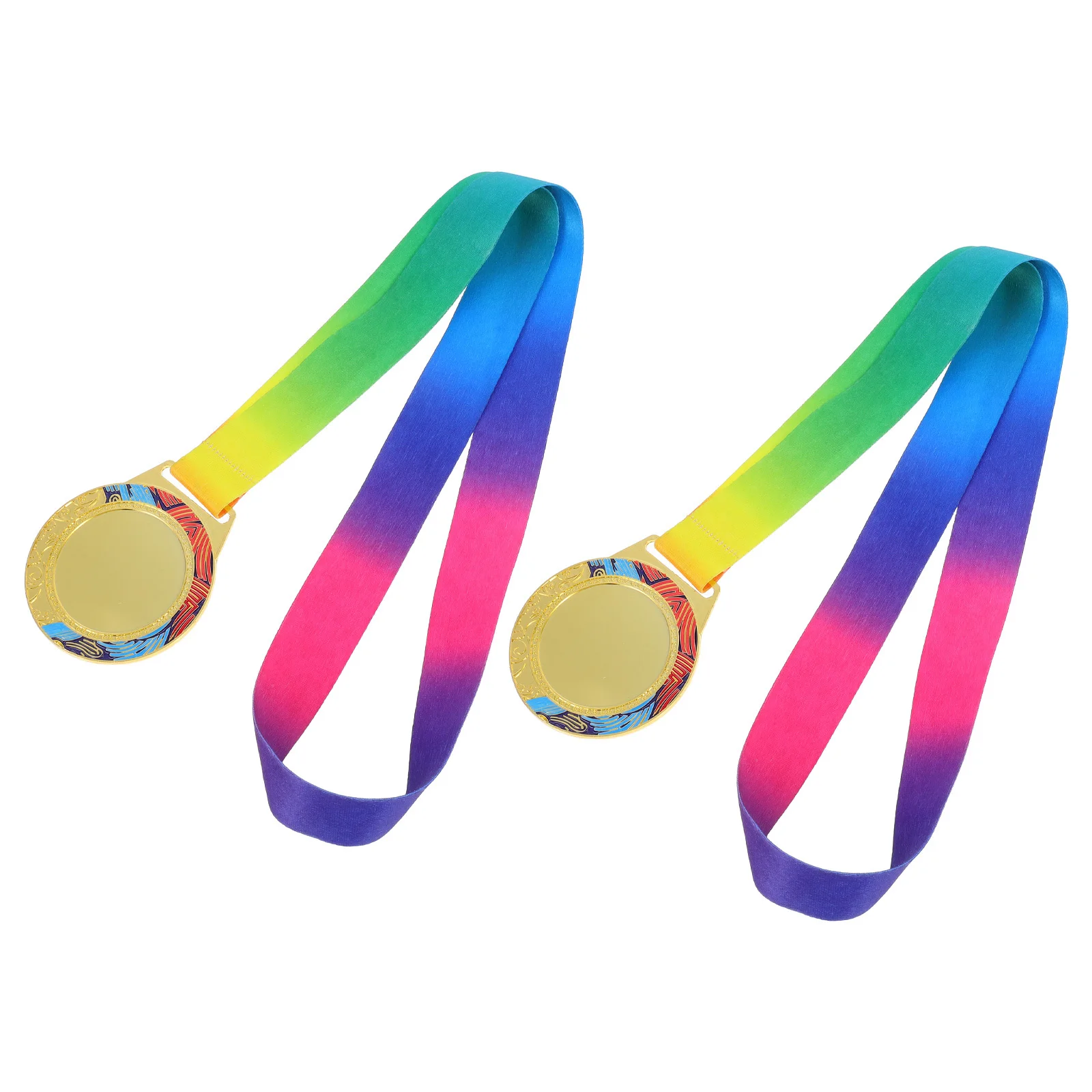 2 قطعة ميدالية ذهبية جوائز رياضية سبائك الزنك معدن الفائز ميداليات الشريط لماراثون كرة السلة كرة القدم أحداث البطولة المدرسية