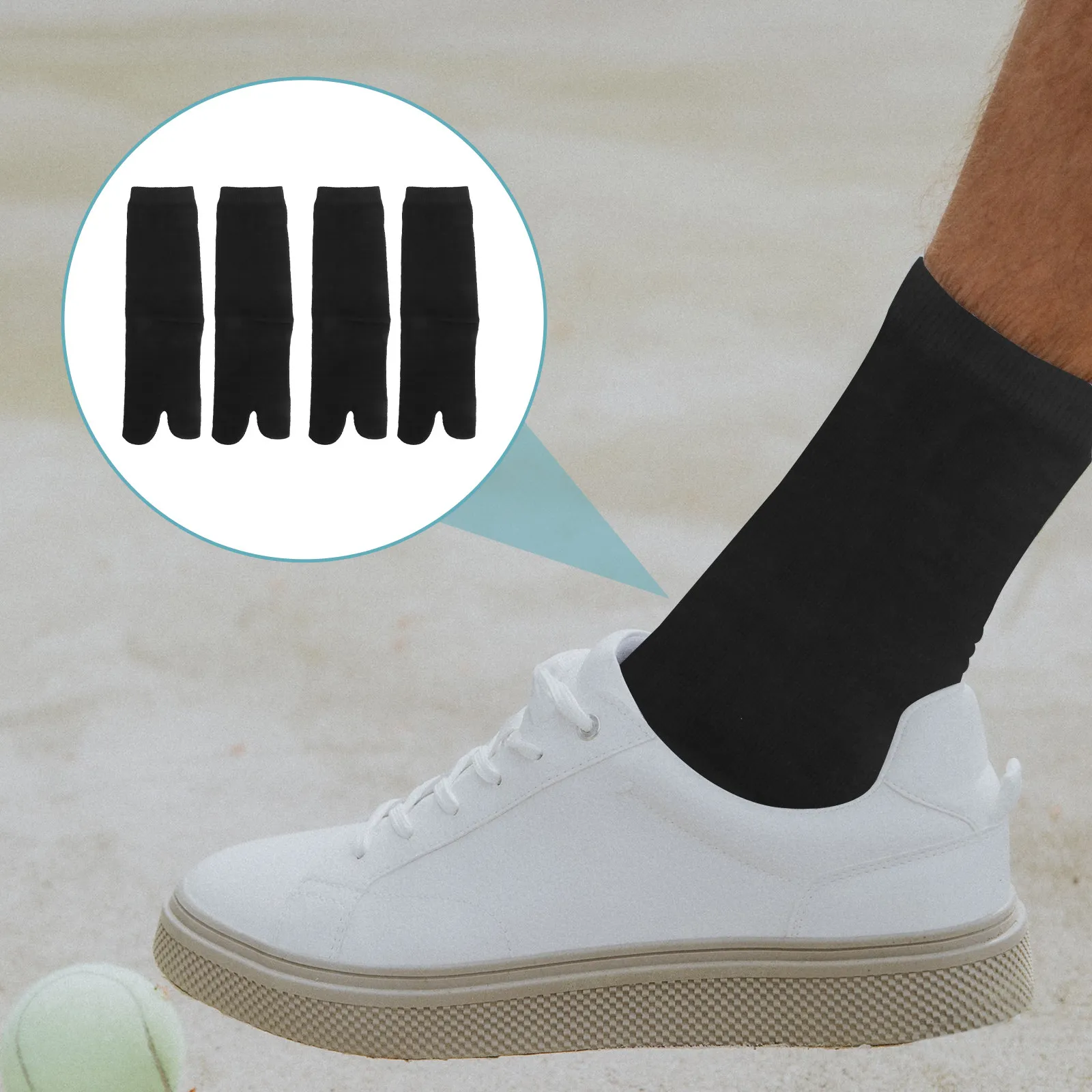 Japanese Style Toe-Split Socks – Cotton, Breathable, Comfortable for Flip Flops, Clogs & Sneakers – 2 Pairs