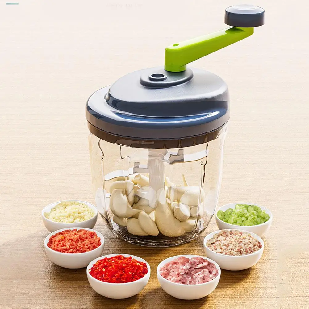 520/900ml Hand Cranked Food Grinder Kitchen Tool Garlic Ginger Ingredient Grinder Garlic Puree Making Machine