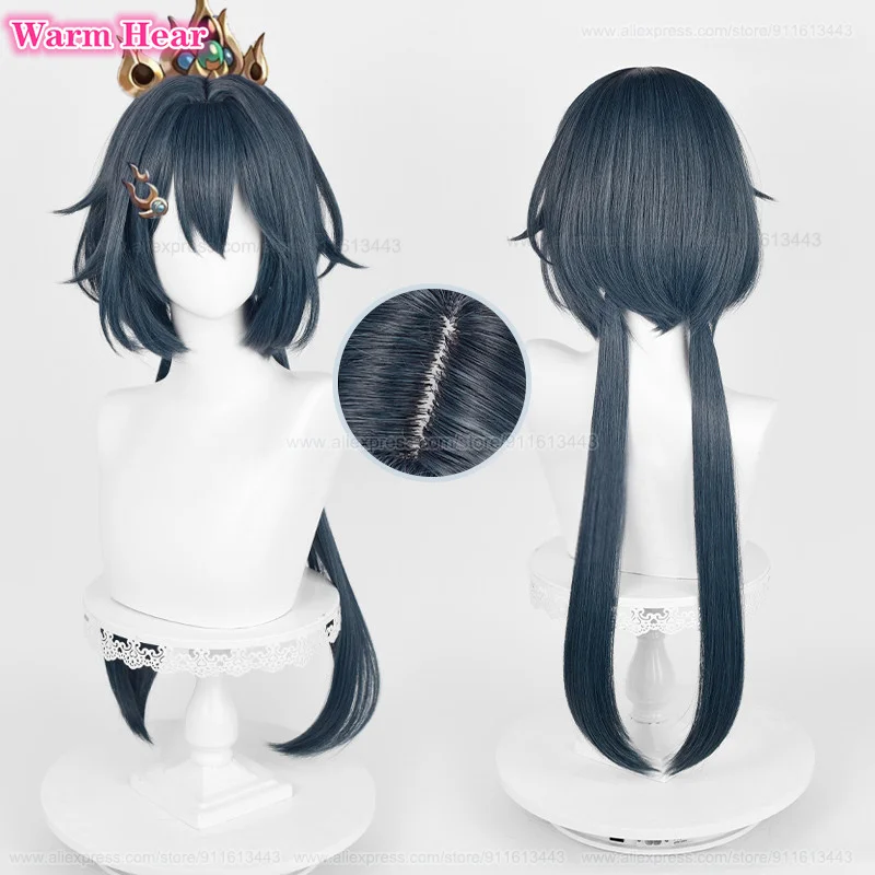 

Yunli Synthetic Wig Anime HSR Long 78cm Grey Blue Jellyfish Hairstyle Cosplay Wig Heat Resistant Hair Halloween Wigs + A Wig Cap