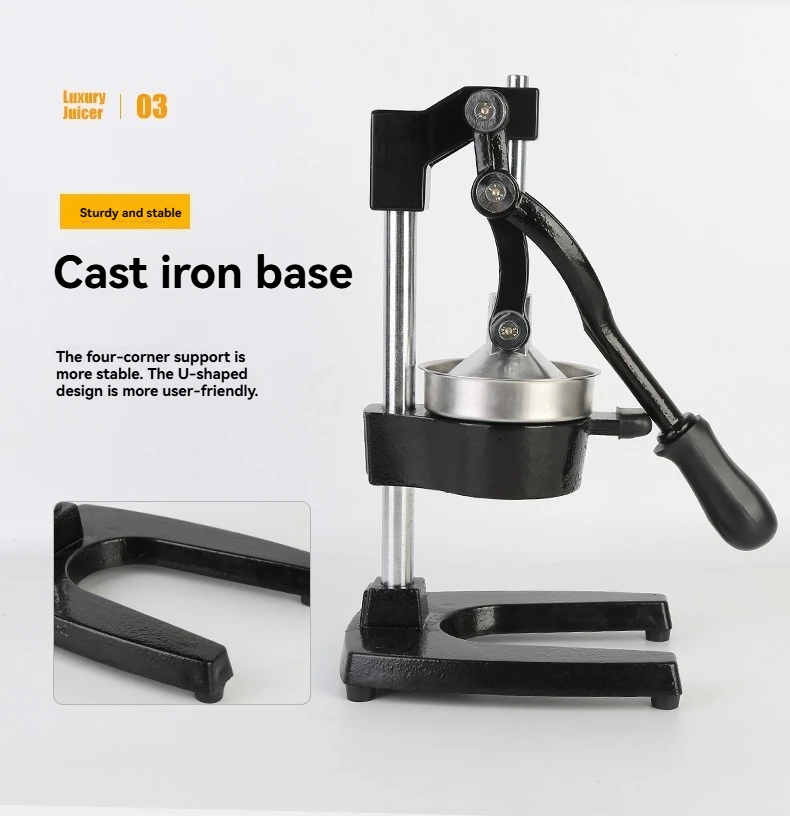

Cast Iron Manual Fruit Juicer, Stainless Steel Quick Release Mechanism, Easy Clean Press for Household Kitchen