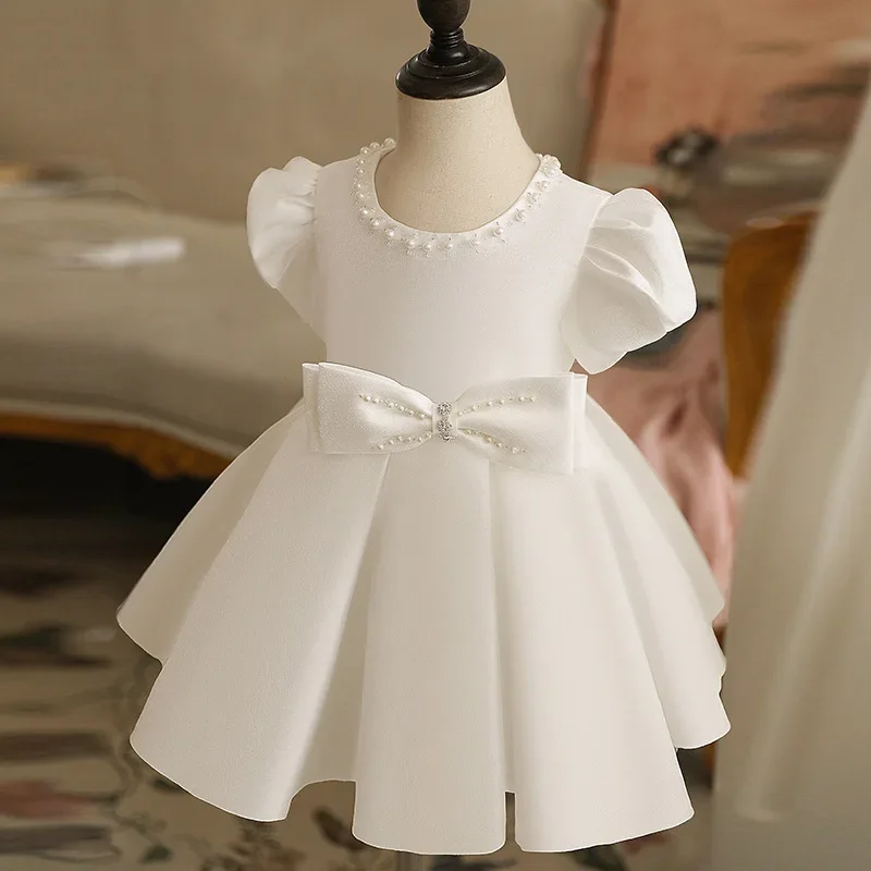 

Baby Girls Beads Baptism Dress Newborn Princess Birthday Wear Toddler Flower Girl Christening Ball Gown Kids Dresses for Girls