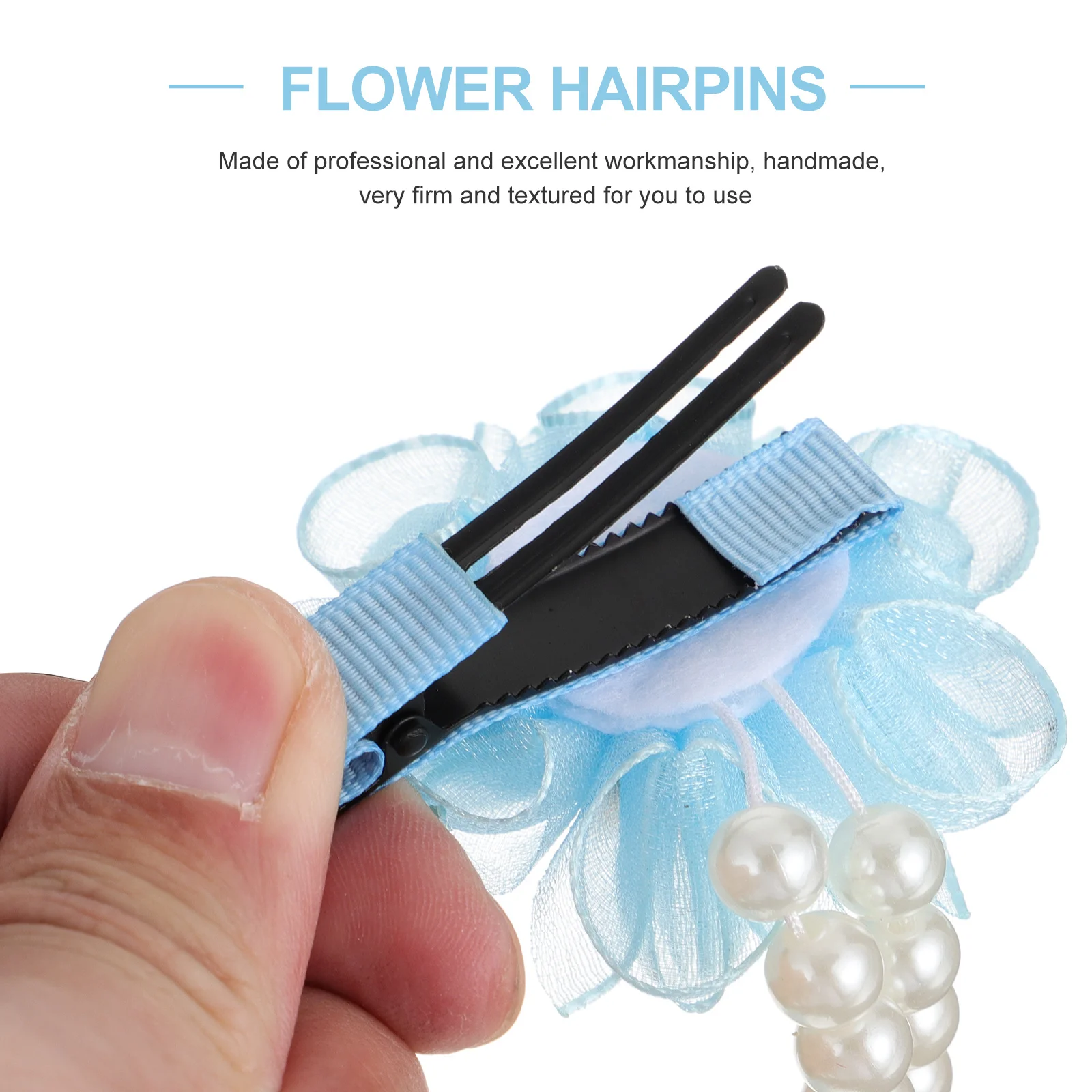 

2Pcs Flower Pearl Hairpin Tassel Headwear Bright Color Kids Hair Accessories Handmade Lovely Party Headdress Lovely Hair Clip