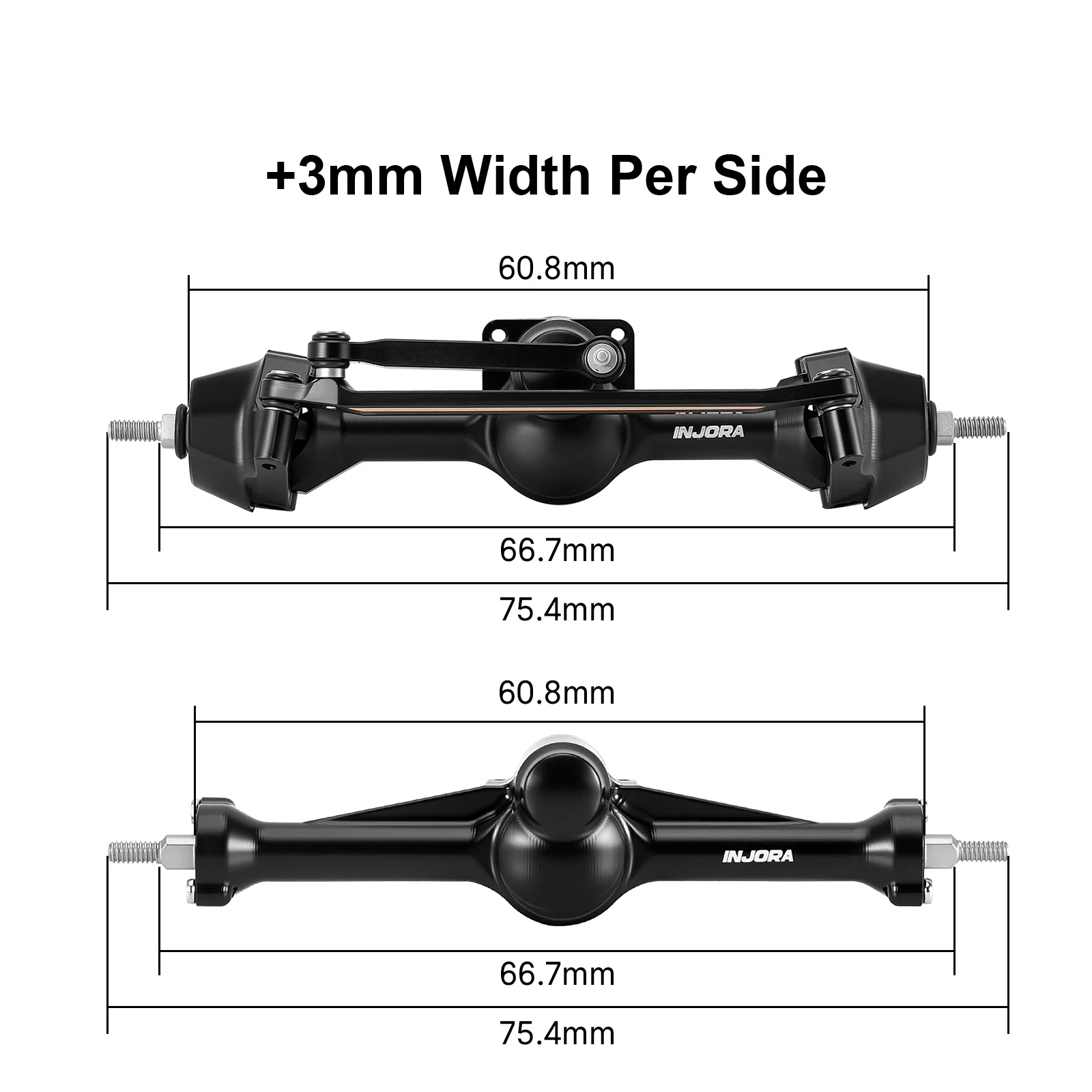 INJORA +3mm Planet Axles with Brass Steering Knuckles for 1/30 Axial SCX30