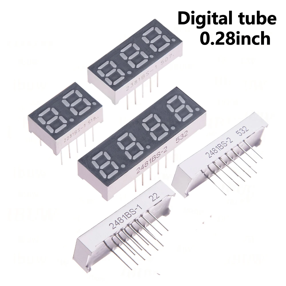 2PCS/5PCS 0.28inch 1 2 Digital tube Common AnodeCathode Red  Bit digital Tube 0.28inch LED Display 7 segment 3 4