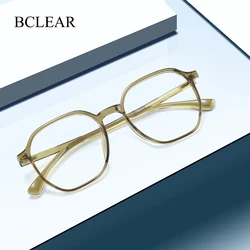 BCLEAR 2024 TR90 Eyeglasses Frame Men Women Retro Prescription Myopia Optical Lenses Simple Fashion Polygon Frame Light Comfort