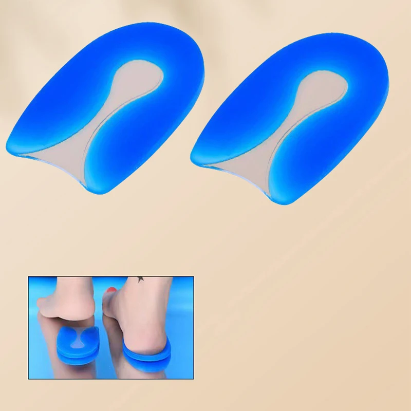 Plantar Fasciitis Therapy Soft Silicone Gel Insoles for Heel Spurs Pain Foot Cushion Foot Massager Care Half Heel Insole